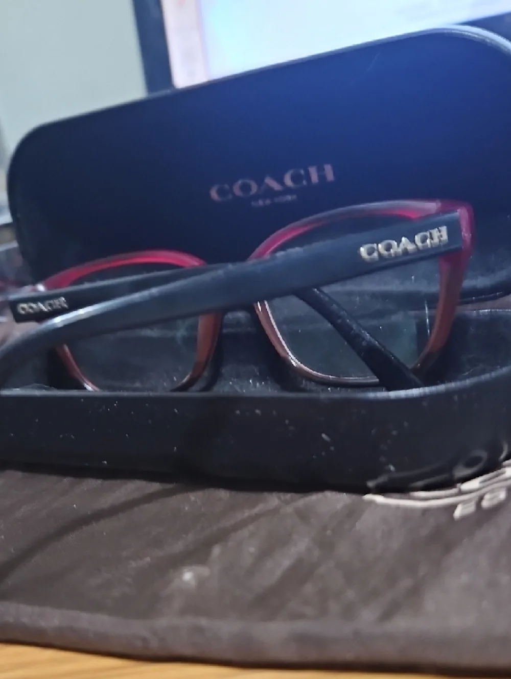 Coach Women's Burgundy Gradient Cat-Eye Glasses